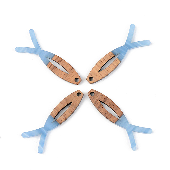 Подвески из непрозрачной смолы и ореха, Иисус рыбы, на Пасху