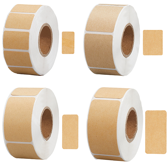 4 рулоны 4 размеры крафт-бумага прямоугольник пустые этикетки наклейки