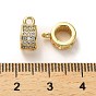 Brass Micro Pave Cubic Zirconia Tube Bails, Loop Bails, Ring
