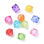 Transparent Acrylic Beads, Bead in Bead, Faceted Cube