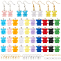 DIY Resin Dangle Earring Making Kits, Including 80Pcs 10 Colors Bear Resin Pendants, Brass Earring Hooks & Jump Rings
