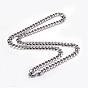 304 Stainless Steel Necklaces, Curb Chain Necklaces, Faceted