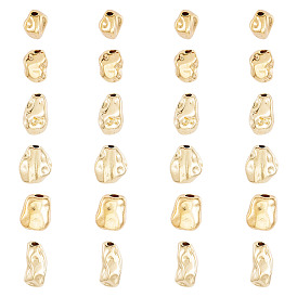 24 шт 6 стили латунные бусины, самородки