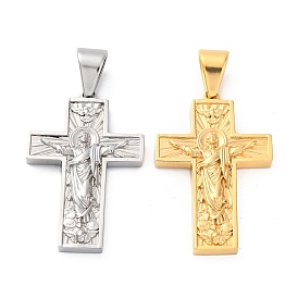 304 подвески из нержавеющей стали, крест с подвесками Иисуса, ионное покрытие (ip)