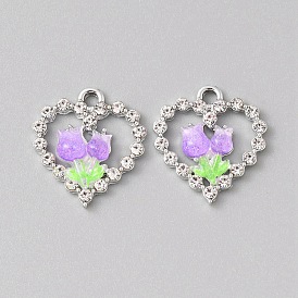 Платинового сплава горный хрусталь подвески, cmолой, сердце с подвесками в виде бабочек