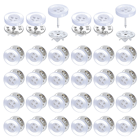 40 шт. 4-образные пуговицы с отверстием для обратной стороны булавки из смолы, плоско-круглые