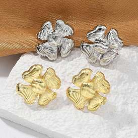 Серьги-гвоздики в виде цветка из латуни, без свинца и без кадмия, долговечный, стойки покрытие