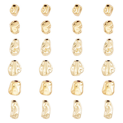 24 шт 6 стили латунные бусины, самородки