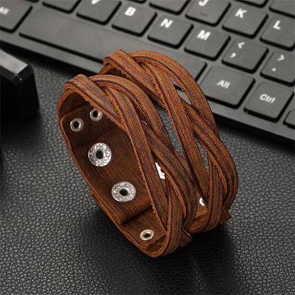 Коровьей шнур многожильных браслеты, браслеты из платинового сплава для мужчин