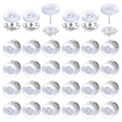 40 шт. 4-образные пуговицы с отверстием для обратной стороны булавки из смолы, плоско-круглые