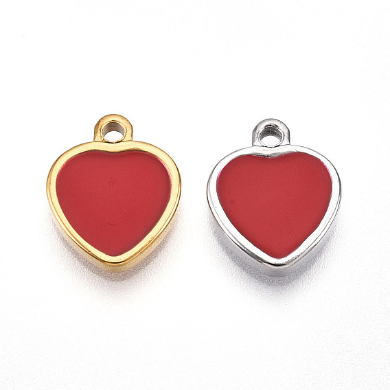 304 прелести нержавеющей стали, с эмалью, шарма сердца, ионное покрытие (ip)