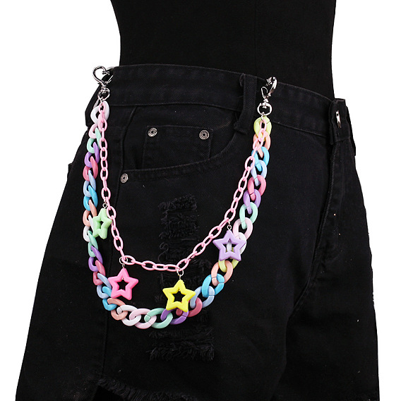 Макарон цвет звезды акриловые двухслойные цепные ремни для брюк