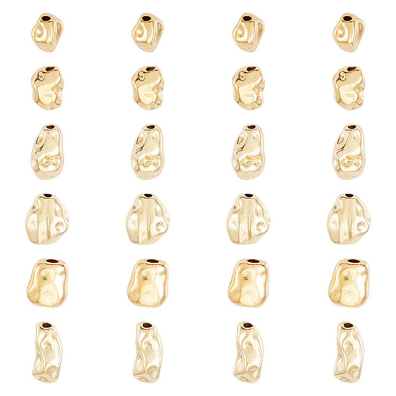 24 шт 6 стили латунные бусины, самородки