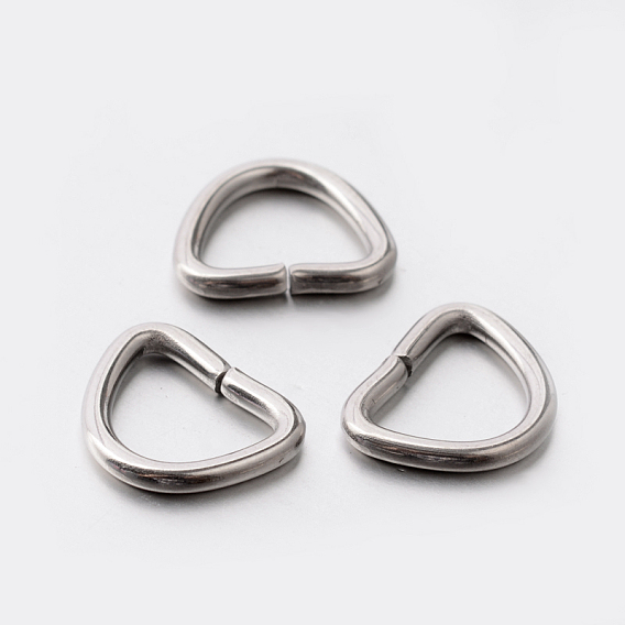 304 треугольные кольца из нержавеющей стали, застежка-молния, для лямки, обвязочные мешки, аксессуары для одежды, 9x10x1.5 мм, отверстие : 8x6 мм