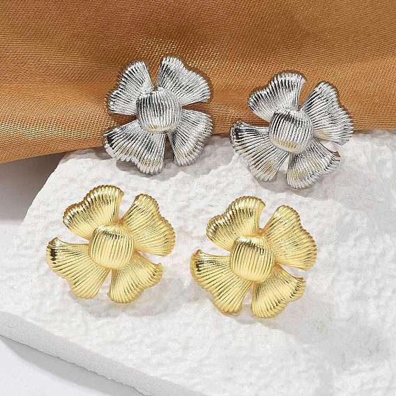 Серьги-гвоздики в виде цветка из латуни, без свинца и без кадмия, долговечный, стойки покрытие