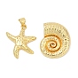 Латунные подвески, подвески в виде морских звезд/ракушек, без свинца и без кадмия, долговечный, стойки покрытие