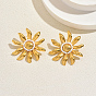201 Stainless Steel Glass Seed Beaded Stud Earrings for Women, Flower