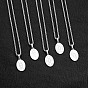 Sports 304 Stainless Steel Cross Oval Pendant Necklaces, Stainless Steel Color, Tarnish Free