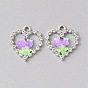 Платинового сплава горный хрусталь подвески, cmолой, сердце с подвесками в виде бабочек
