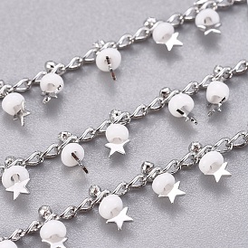 Ручной цепи стекло бисером, с латунными боковыми витыми цепями, с катушкой, долговечный, пайки, звезда