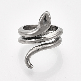 Alloy Cuff Finger Rings, Snake