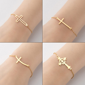 Women's Cross Pendant Bracelet Fashion Simple Geometric Couple Bracelet Hand Decoration