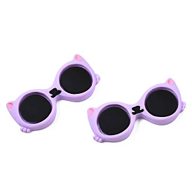 Cabochons en résine opaque, lunettes en forme de chat