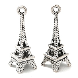 Tibetan Style Alloy Pendants, Eiffel Tower, Cadmium Free & Lead Free, 23.5x8x8mm, Hole: 1.5mm, about 1000pcs/1000g