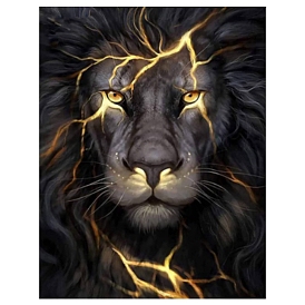 Набор для алмазной живописи с рисунком льва своими руками, включая сумку со стразами из смолы, алмазная липкая ручка, поднос тарелка и клей глина