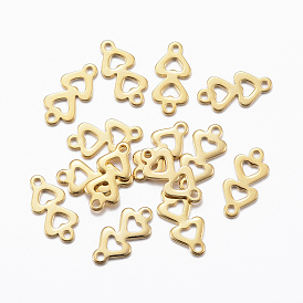 304 Stainless Steel Links Connectors, Heart to Heart