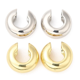 Rack Plating Brass Cuff Earrings, for Women, Lead Free & Cadmium Free, Long-Lasting Plated, Ring