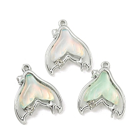 UV Plating Alloy Resin Pendants, Lead Free & Cadmium Free, Fishtail