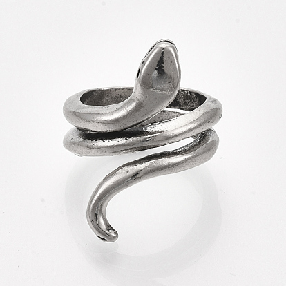 Alloy Cuff Finger Rings, Snake