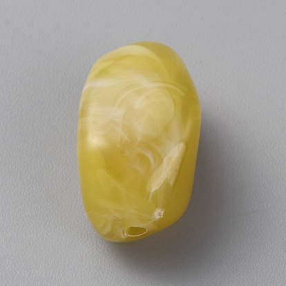 Непрозрачные акриловые бусины, два тона, самородки