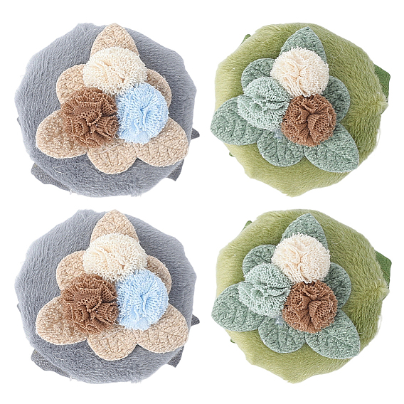 4 шт. 2 цветные хлопковые накладки на дверные ручки, подушка-ручка для украшения круглой ручки, защита от столкновений для детей, круглая с цветком