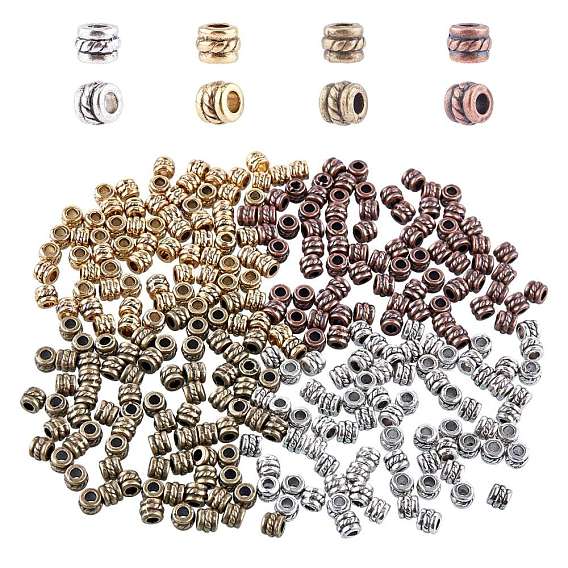 Alliage de perles d'entretoise de style tibétain, colonne, sans plomb et sans cadmium