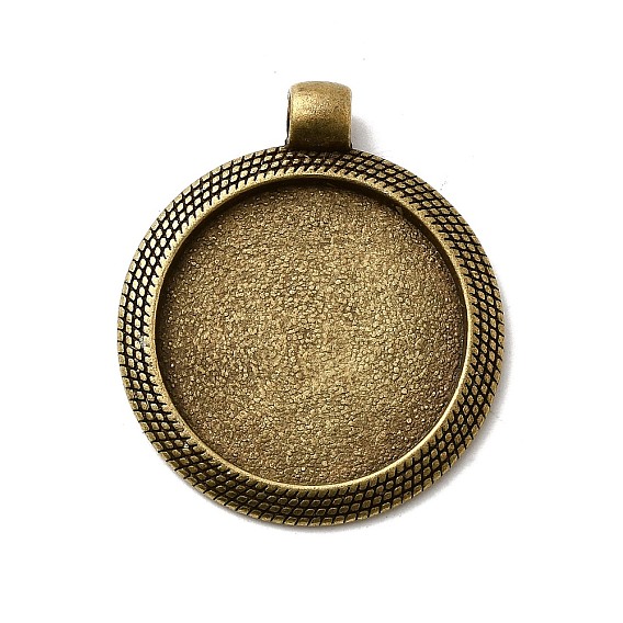 Подвески для размещения кабошонов, античный тибетский стиль, без кадмия, без никеля и без свинца, плоские круглые лоток: 25 мм, 37x32x2 мм, отверстие: 4 мм, около 181 шт / кг