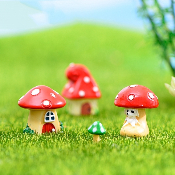 Миниатюрные украшения из смолы, аксессуары для домашнего кукольного домика с микро-ландшафтом, притворяясь опорными украшениями, гриб