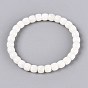 Natural Hetian Jade Barrel Beaded Stretch Bracelets