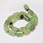 Faceted Column Natural Prehnite Bead Strands, 14x10mm, Hole: 1mm, about 22pcs/strand, 15.5 inch
