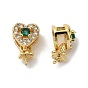 Стойка для сердца покрытие латунь микропаве кубический цирконий штифты скобы, за половину пробурено бисера, без кадмия и без свинца, долговечный