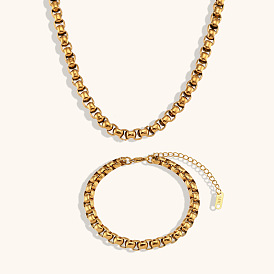 Minimalist Stainless Steel 18K Gold Plated Snake Bone Chain Bracelet for Women