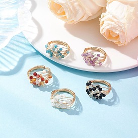 Кольца из натурального драгоценного камня, экологичный медный провод