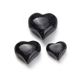 Synthetic Blue Goldstone Beads, Heart
