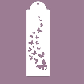 PET Plastic Painting Stencils Templates, Rectangle with Butterfly Pattern