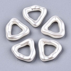 Spray Painted CCB Plastic Imitation Pearl Linkings Rings, Triangle