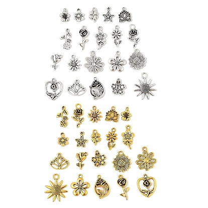 Сплавочные подвески тибетского стиля, подсолнечник, роза, комплект подвесок из серии «лотос и цветок»