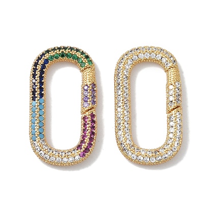 Стойки обшивки латунные микро проложить кубического циркония Twister застежками, без кадмия и без свинца, долговечный, реальный 18 k позолоченный, овальные