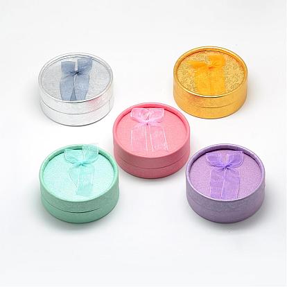 Картонная шкатулка для ювелирных изделий, Для ожерелья и кольца, плоско-круглые