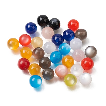 Бусины из cмолы, имитации кошачьего глаза , круглые